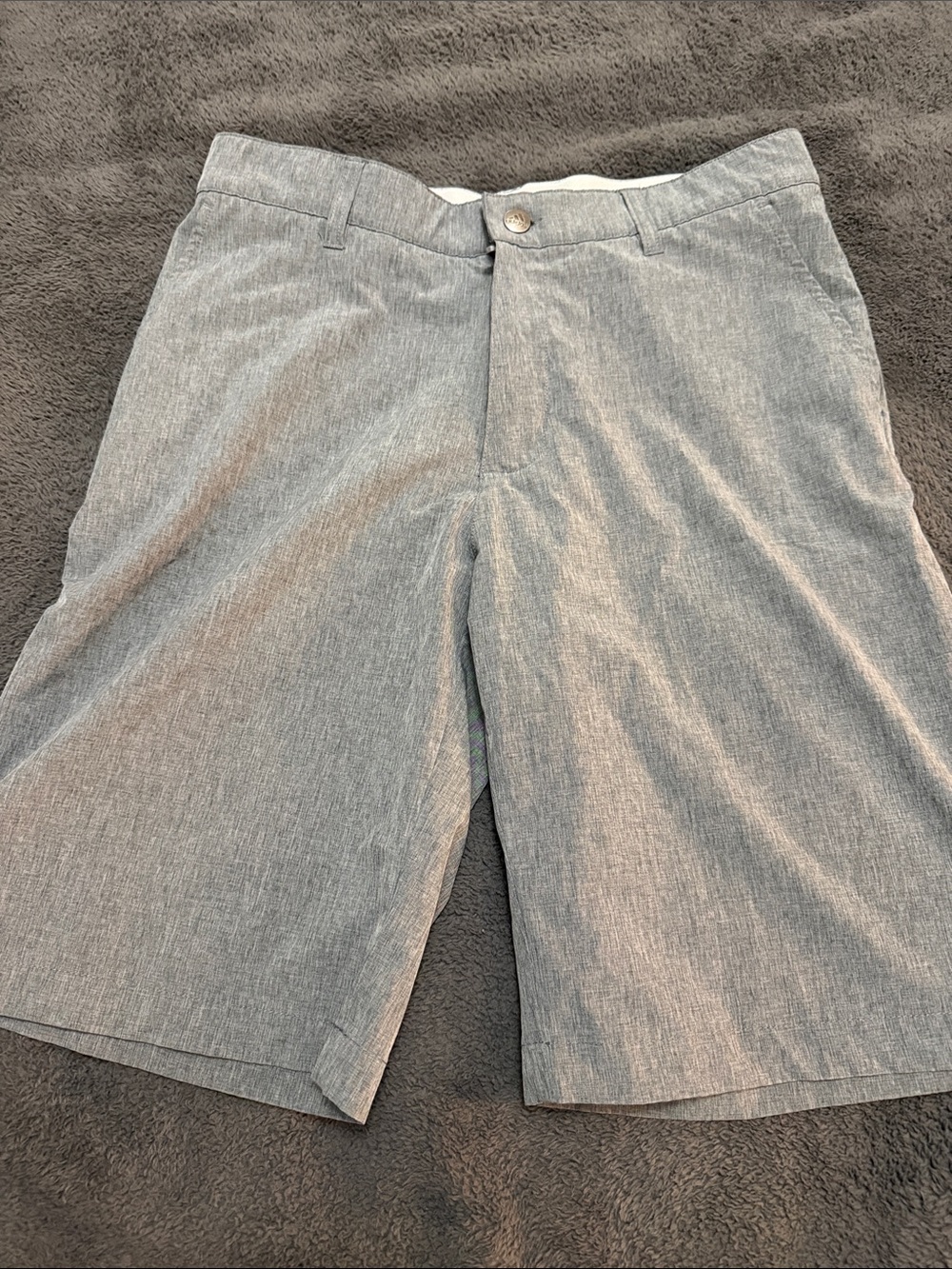 adidas Gray Heather Flat-Front Golf Shorts